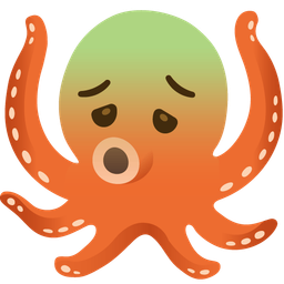 nauseated face and octopus