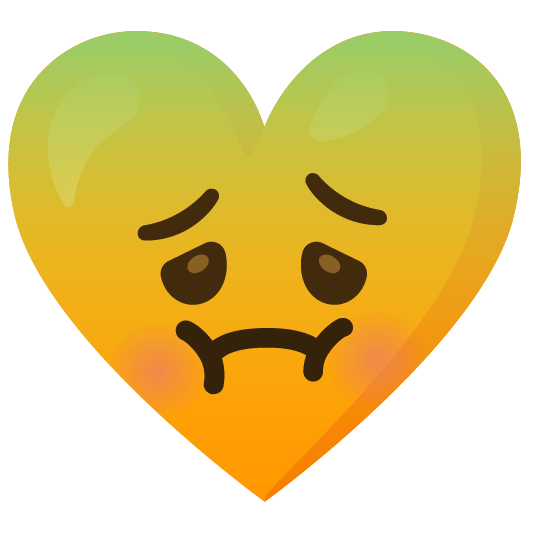 Nauseated face and Orange heart