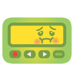 nauseated face and pager