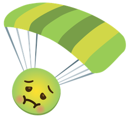 nauseated face and parachute