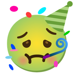 nauseated face and partying face
