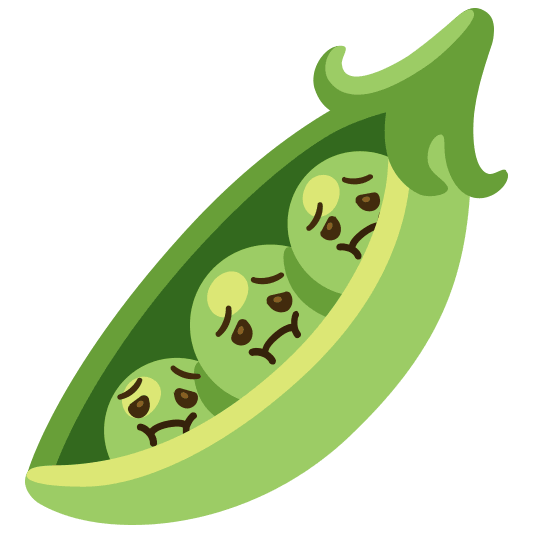 Nauseated face and Pea pod