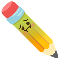 nauseated face and pencil