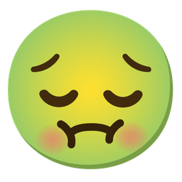 nauseated face and pensive face