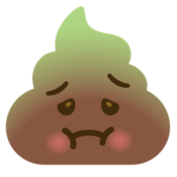 nauseated face and pile of poo