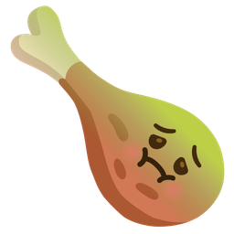 nauseated face and poultry leg