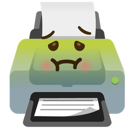 nauseated face and printer