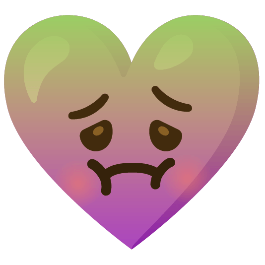 Nauseated face and Purple heart