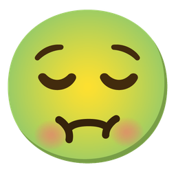 nauseated face and relieved face