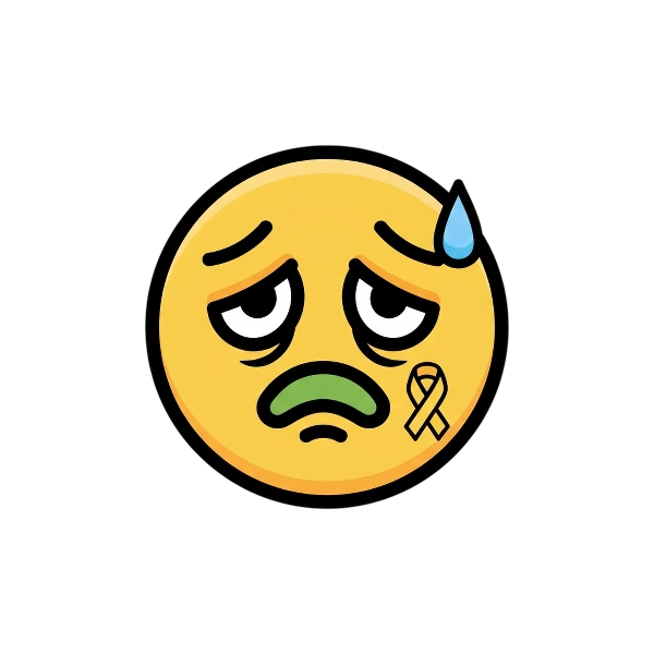 Nauseated face and Reminder ribbon