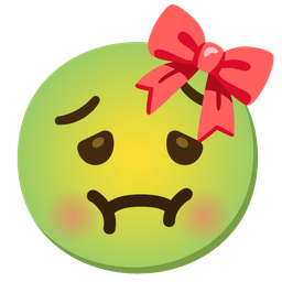 nauseated face and ribbon