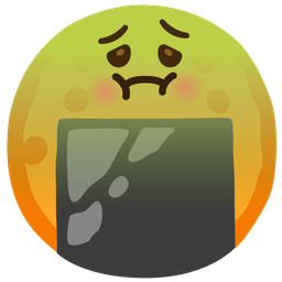 nauseated face and rice cracker