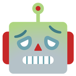 nauseated face and robot