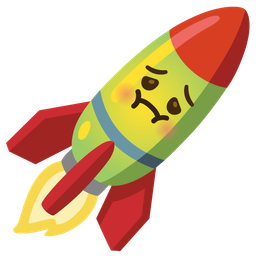 nauseated face and rocket