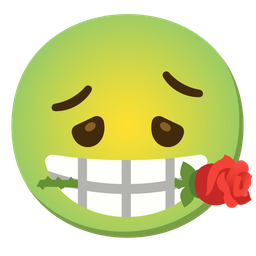 nauseated face and rose