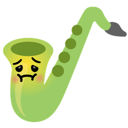 nauseated face and saxophone