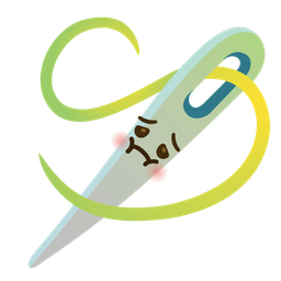 nauseated face and sewing needle