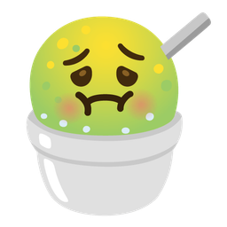 nauseated face and shaved ice