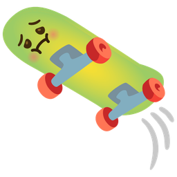 nauseated face and skateboard