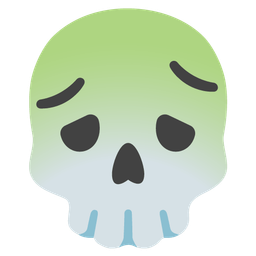 nauseated face and skull