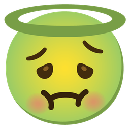 Nauseated face and Smiling face with halo