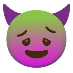 nauseated face and smiling face with horns