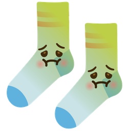 nauseated face and socks