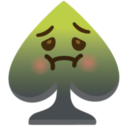 nauseated face and spade suit