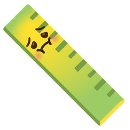 nauseated face and straight ruler