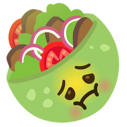 nauseated face and stuffed flatbread