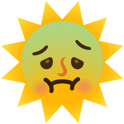 nauseated face and sun with face