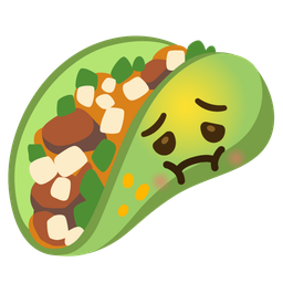 nauseated face and taco