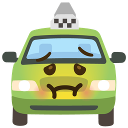 nauseated face and taxi