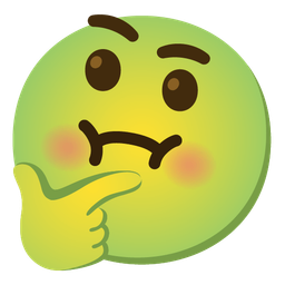 nauseated face and thinking face