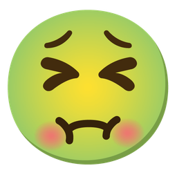 nauseated face and tired face