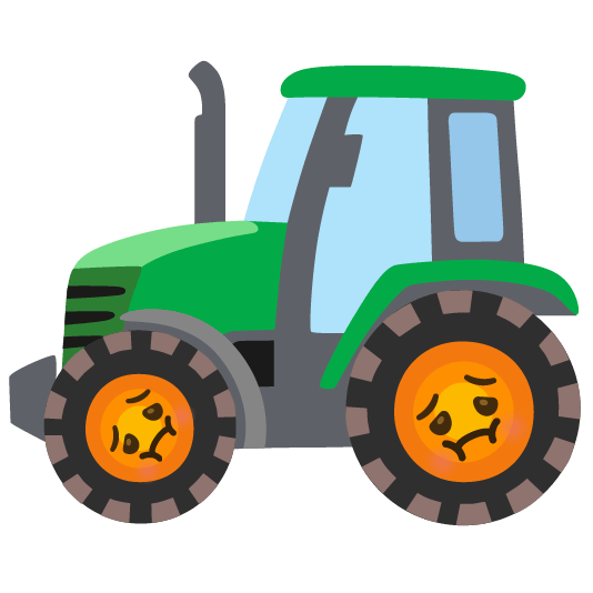 Nauseated face and Tractor