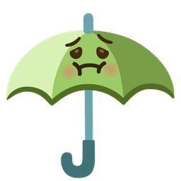 nauseated face and umbrella