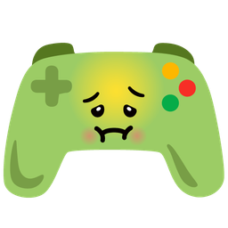 nauseated face and video game