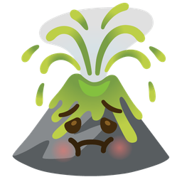 nauseated face and volcano