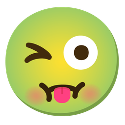 Nauseated face and Winking face with tongue