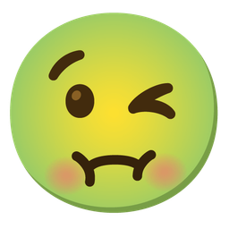 Nauseated face and Winking face