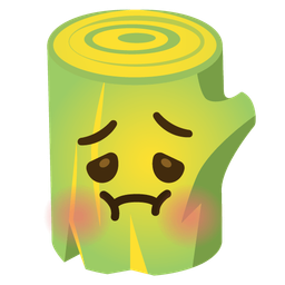 nauseated face and wood