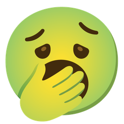 nauseated face and yawning face