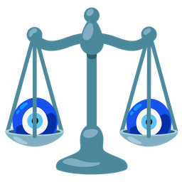 nazar amulet and balance scale