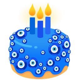 nazar amulet and birthday cake