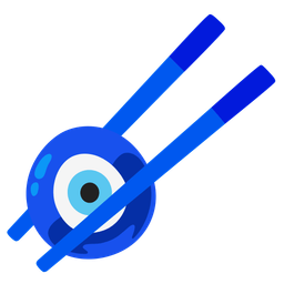 nazar amulet and chopsticks