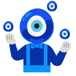 nazar amulet and clown face