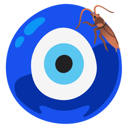 nazar amulet and cockroach