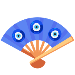 nazar amulet and folding hand fan