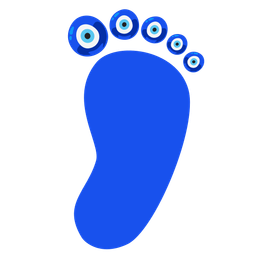 nazar amulet and footprints